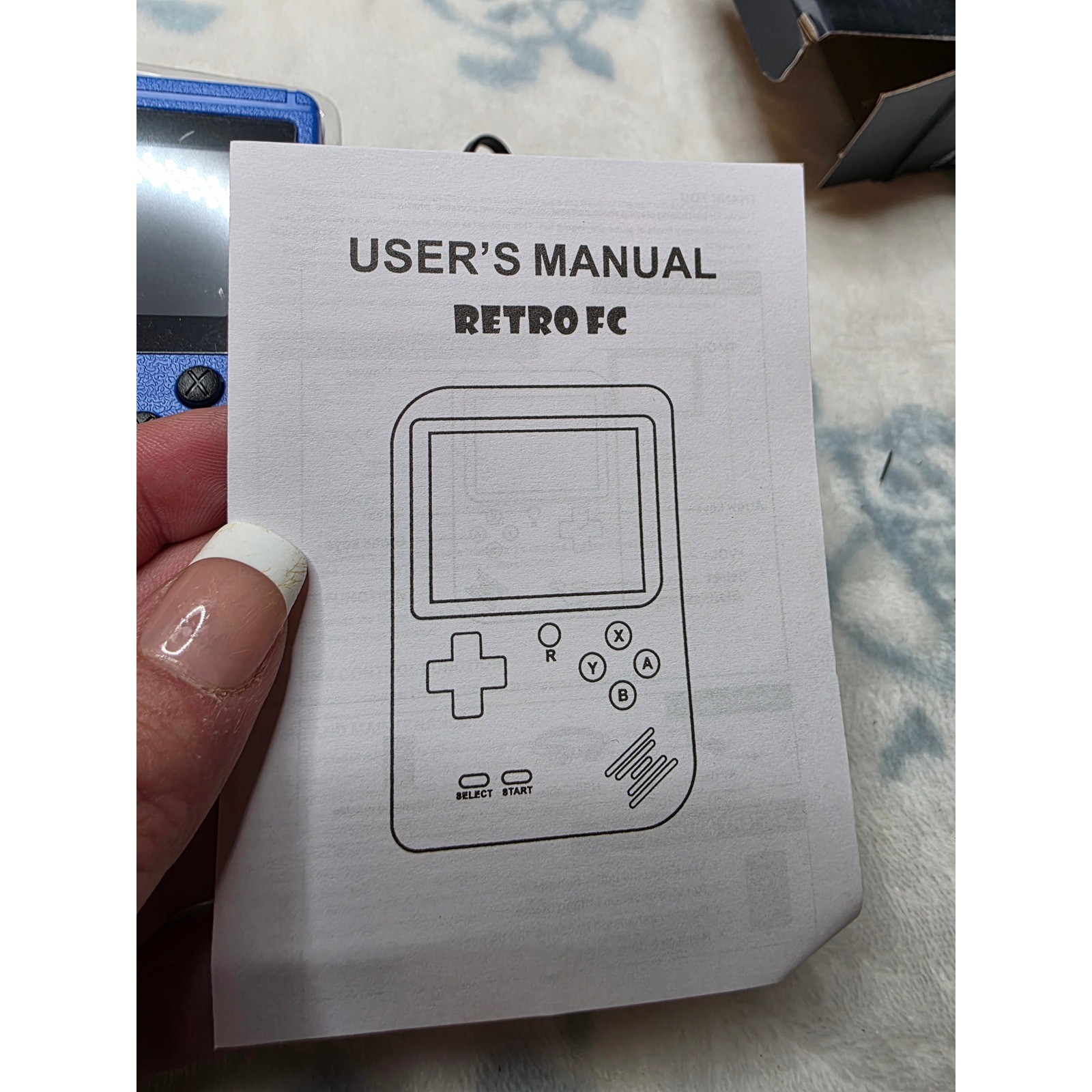 Plus Retro Handheld Game Console 3.0 Inch LCD Blue Digital Game System 400 in 1