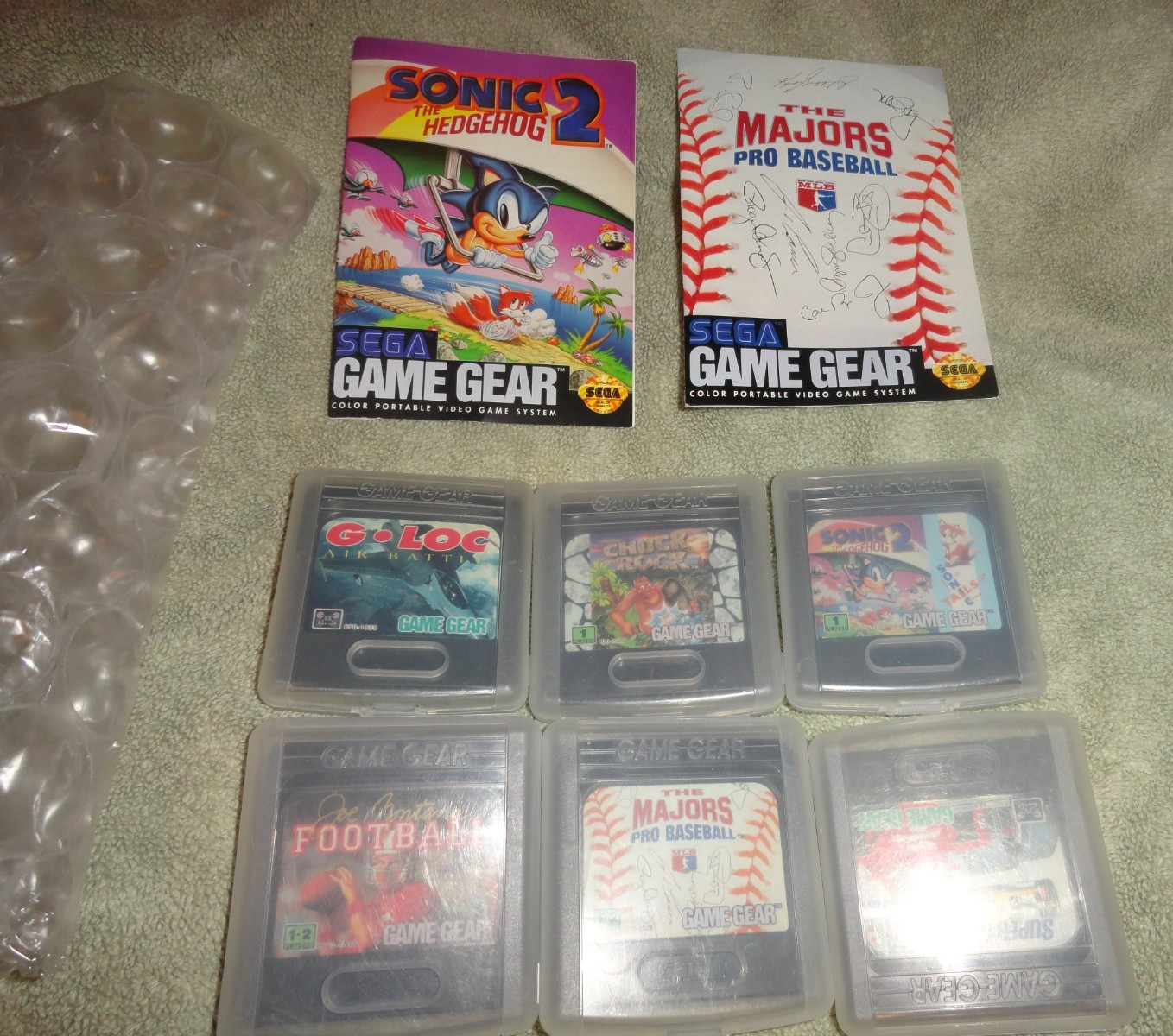 6 SEGA GAMEGEAR GAMES WITH CLEAR CASES 2 MANUAL