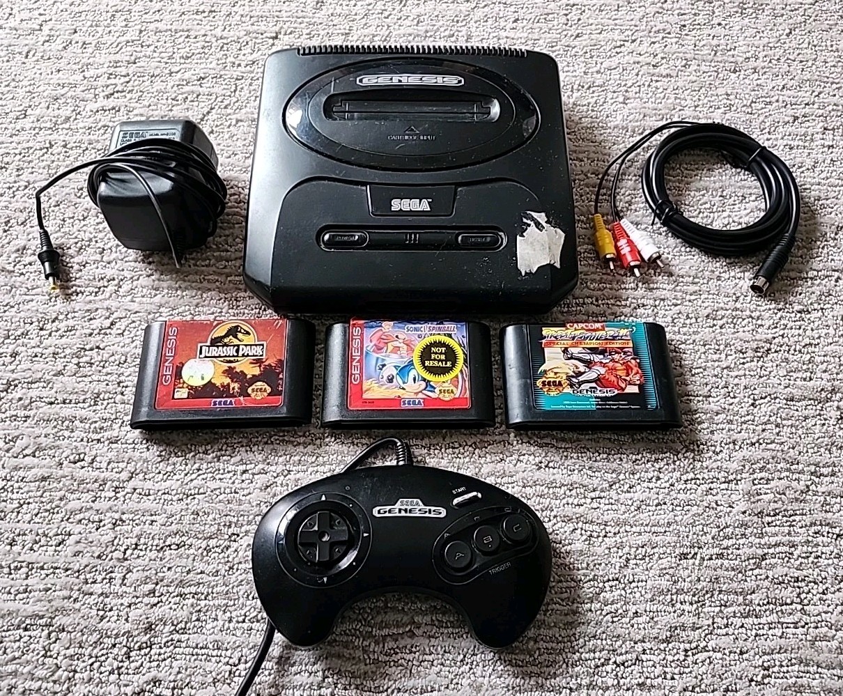 Original OEM Sega Genesis System Model 2 Console Complete w/ Sonic Bundle Tested