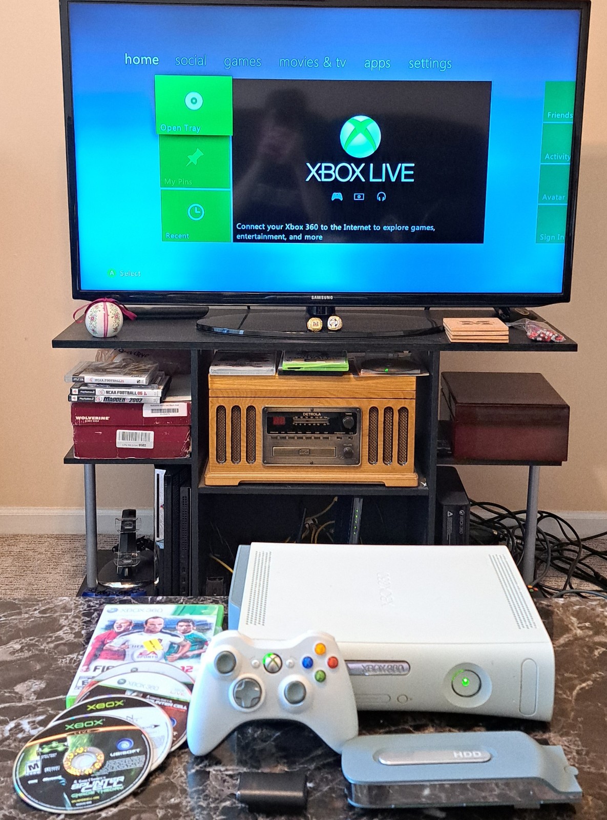 ✅ Microsoft Xbox 360 Elite 60GB White Bundle Console+ Controller, Games WORKS!🎮