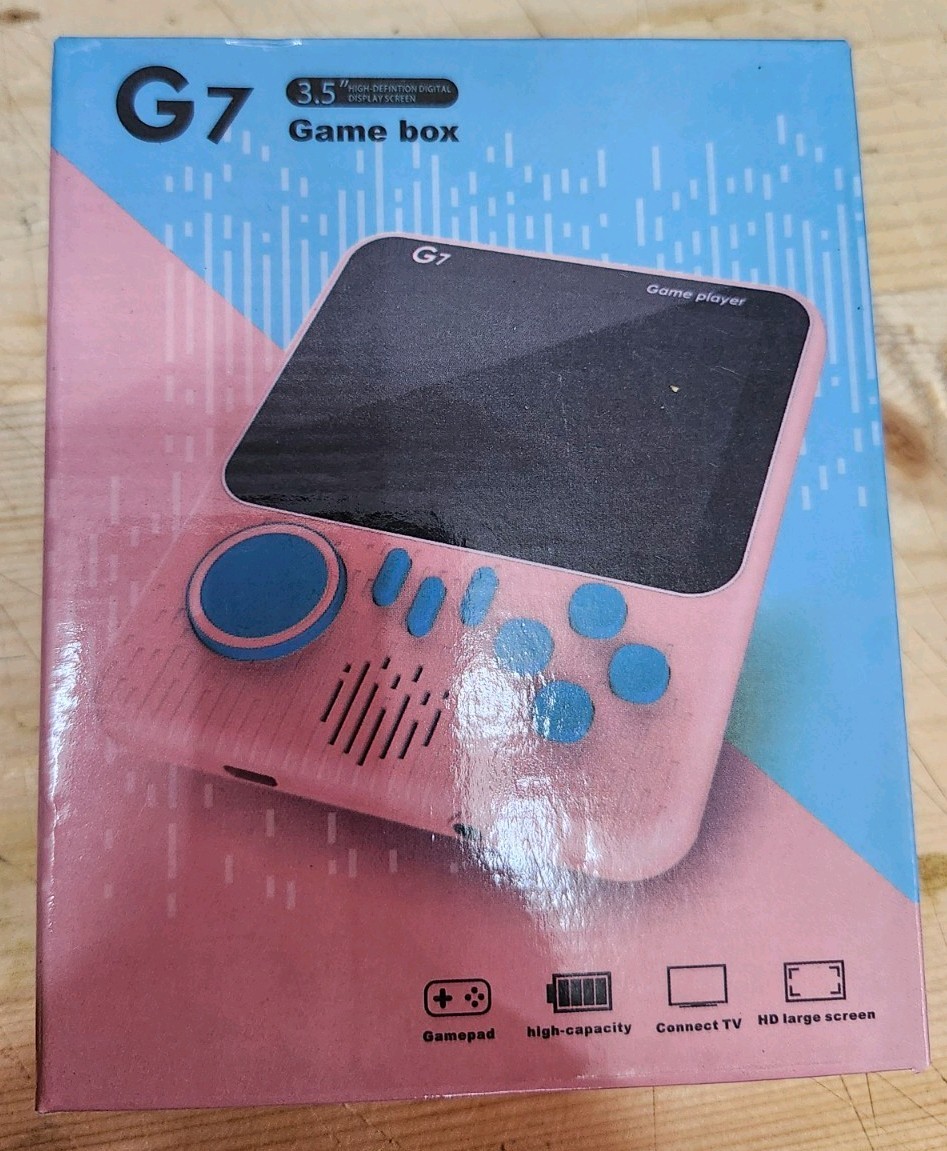 G7 Handheld Game Console 3.5″ HD Screen Blue Connect TV Gamepad 600+ Games
