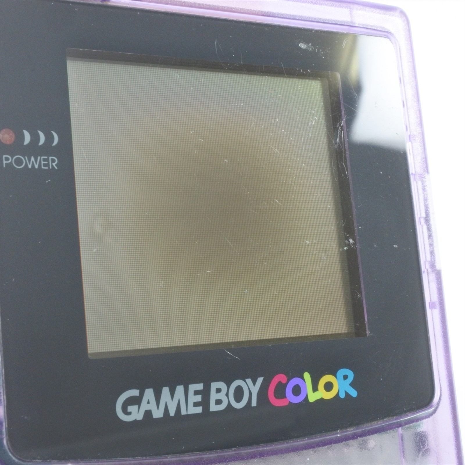 JUNK Gameboy Color Console Clear Purple CGB-001 Small Sound Nintendo JAPAN 18 gb