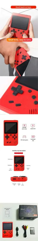 A Red Retro Classic Games Children’s Handheld Small Game Console With 400