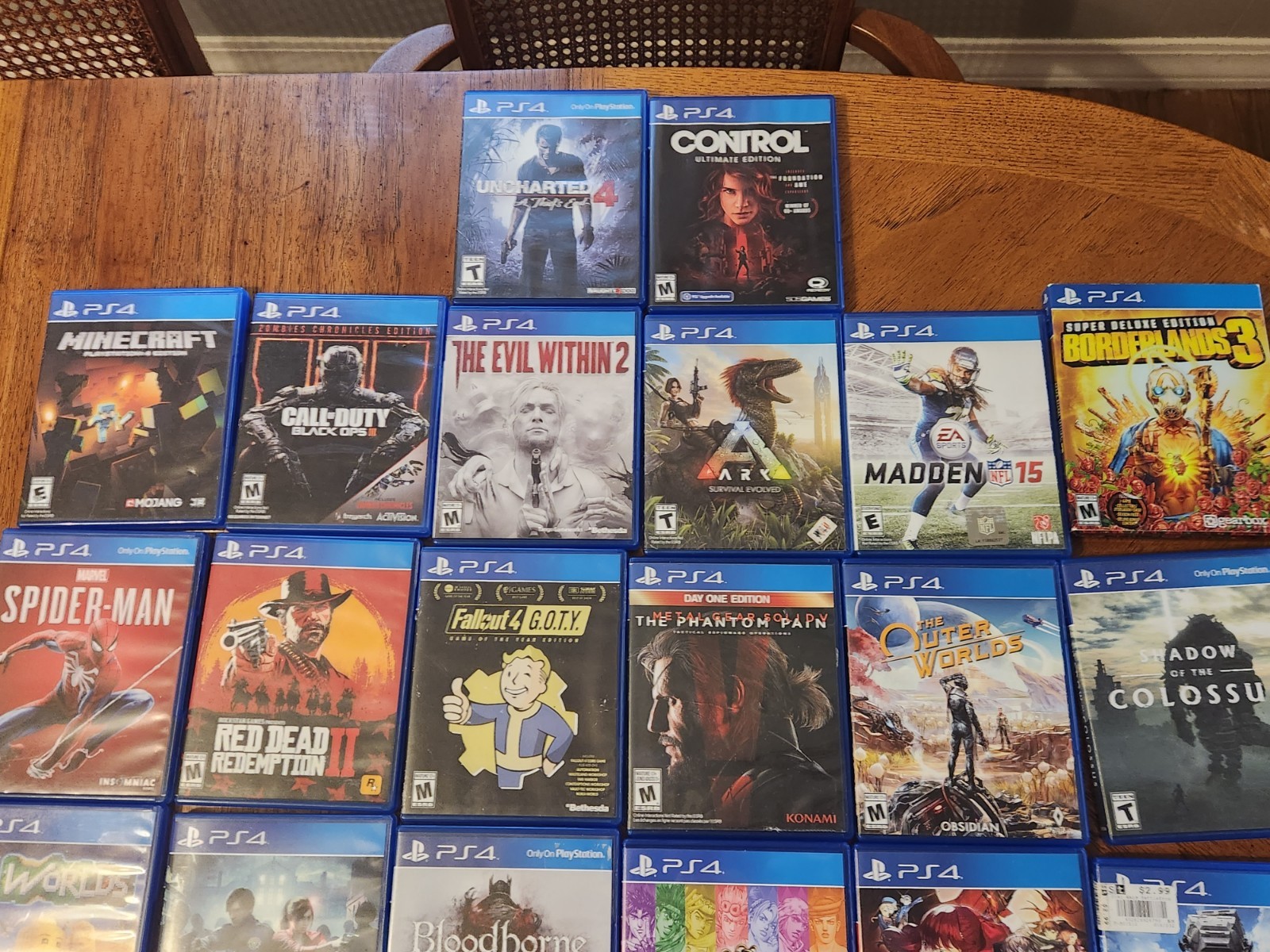 PS4 Slim Bundle, 2 Sony Controllers, 26 Games- RDR2 Spider-Man Persona 5 + More