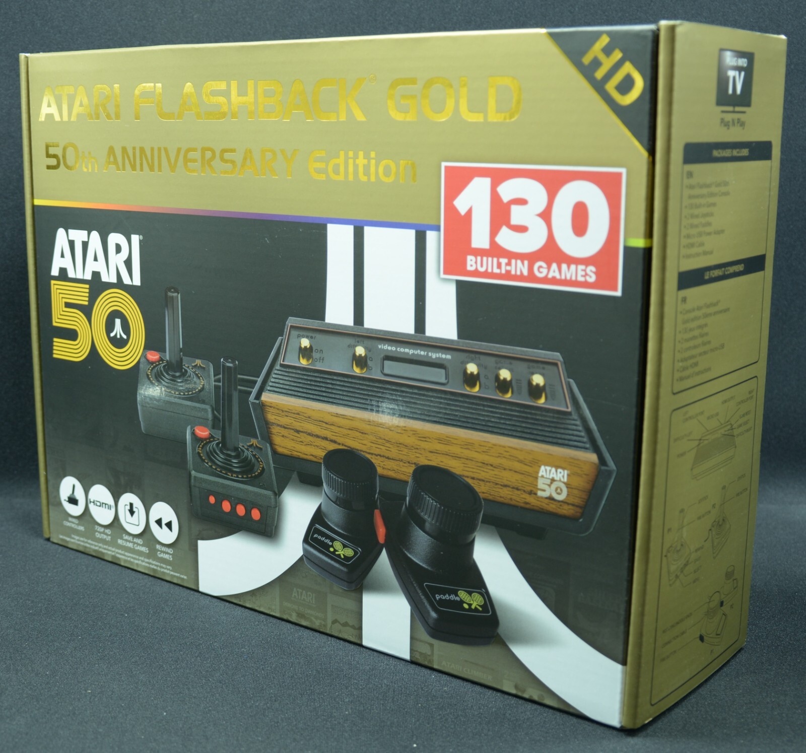 Atari Flashback Gold 50th Anniversary Edition HDMI Home Console New