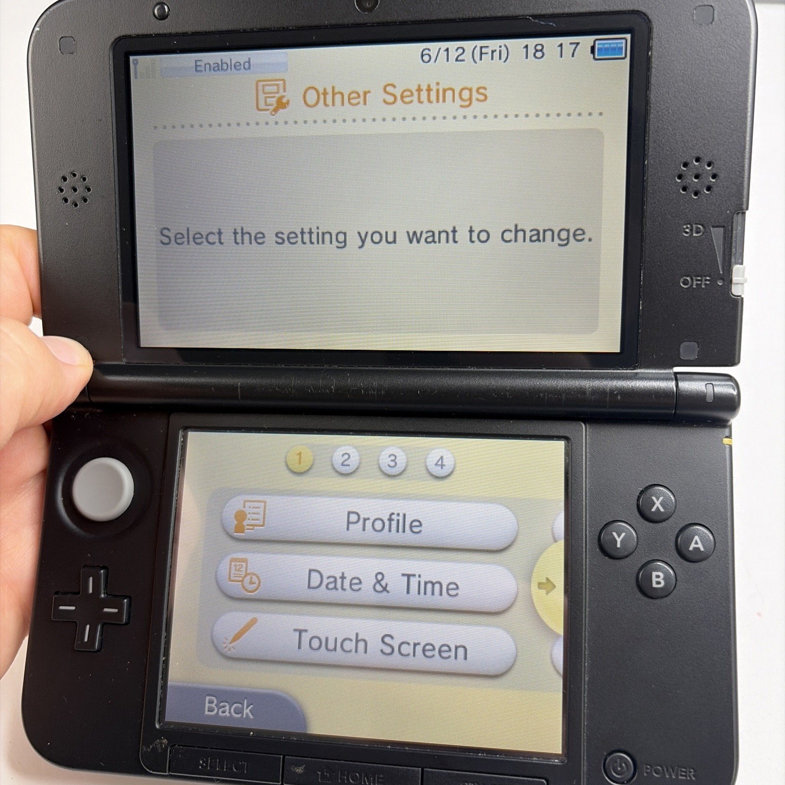 Nintendo 3DS XL Handheld Console SPR-001 Black US Model Charger Stylus