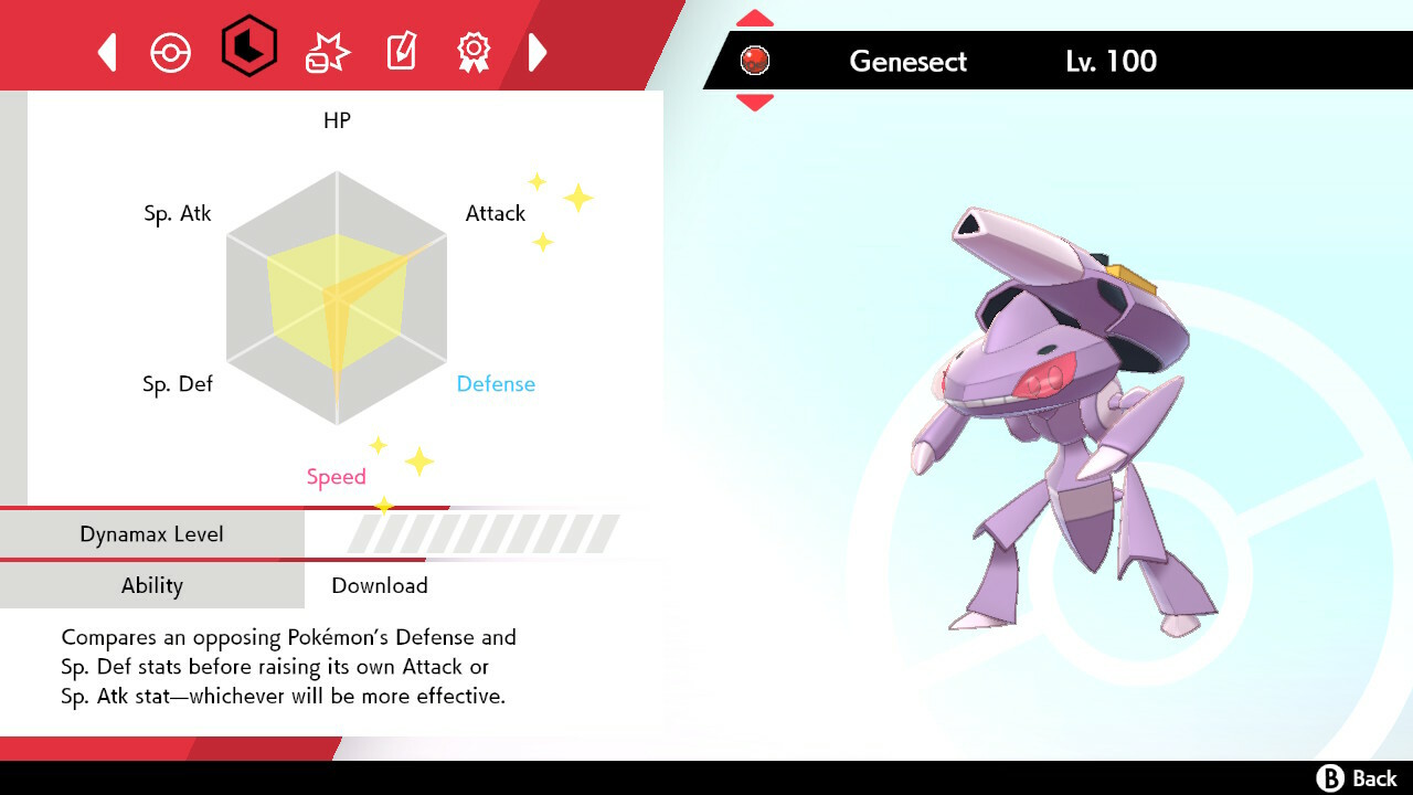 Pokemon Sword & Shield Genesect 6IV 🌟Shiny🌟 & Non Shiny Best EVs & Nature