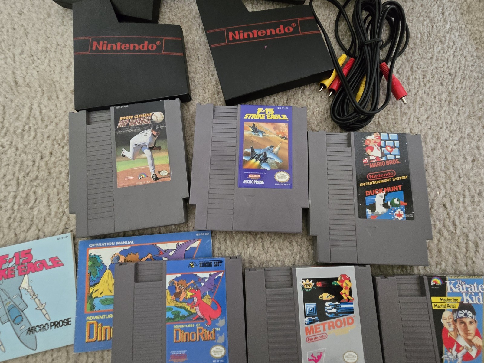 Nintendo NES Action Set Home Console Complete In Box With 6 Games, 2 Controllers