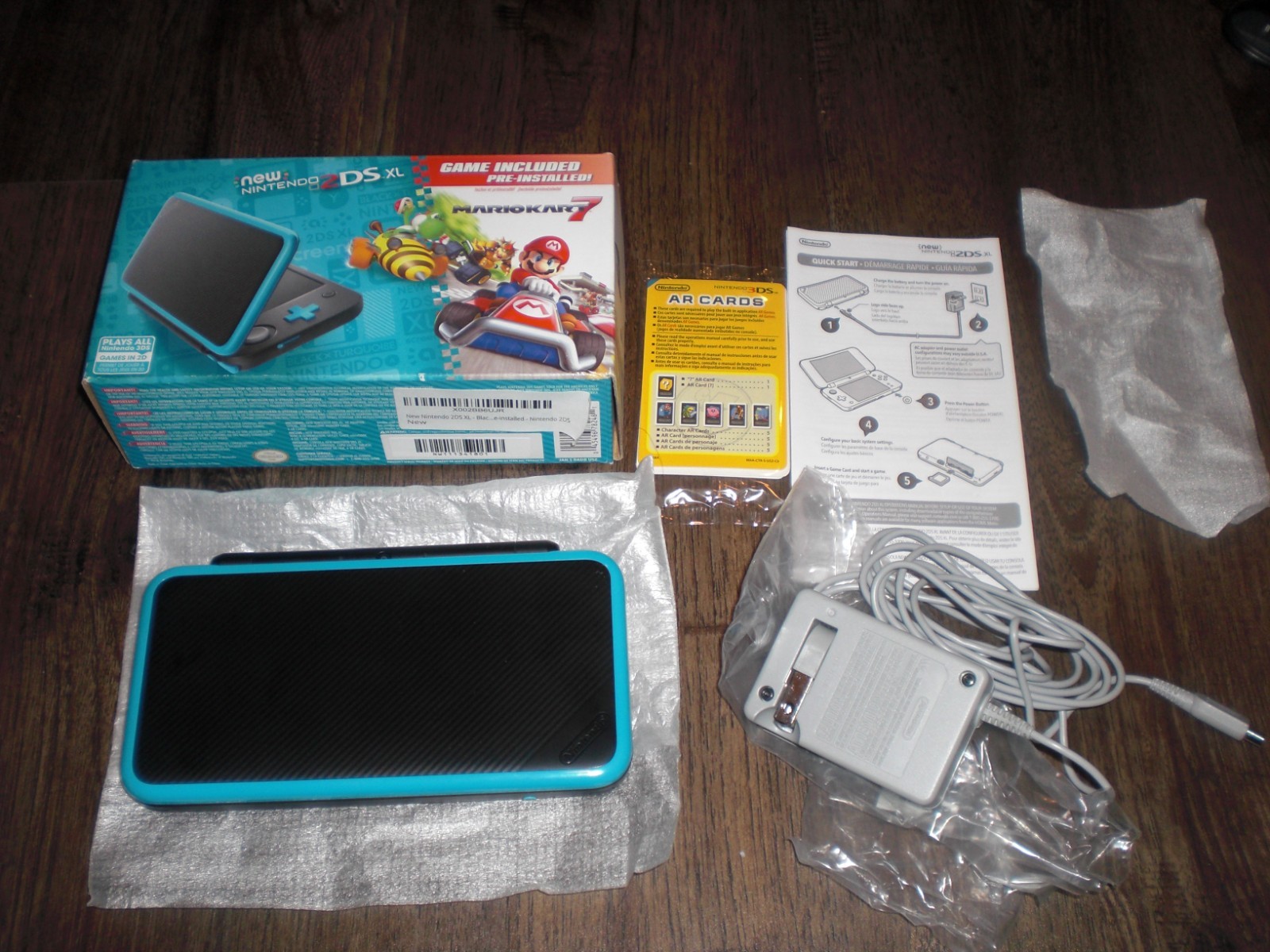 Nintendo New 2DS 3DS XL Console COMPLETE Black Blue Plays 3DS DS 2DS System CIB