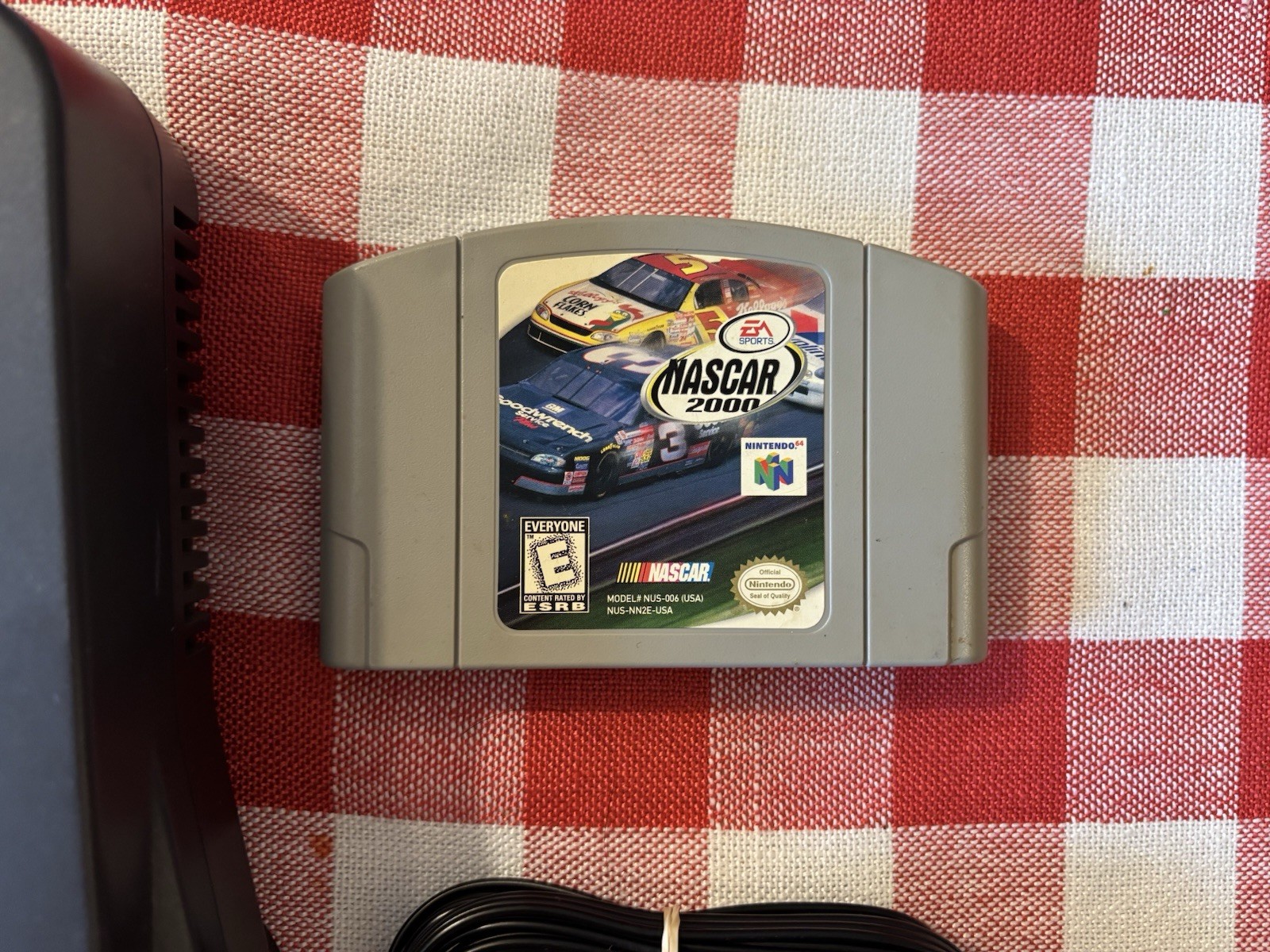 Nintendo 64 Console w/ Red Controller + 2000 NASCAR Game *Tested/Working*