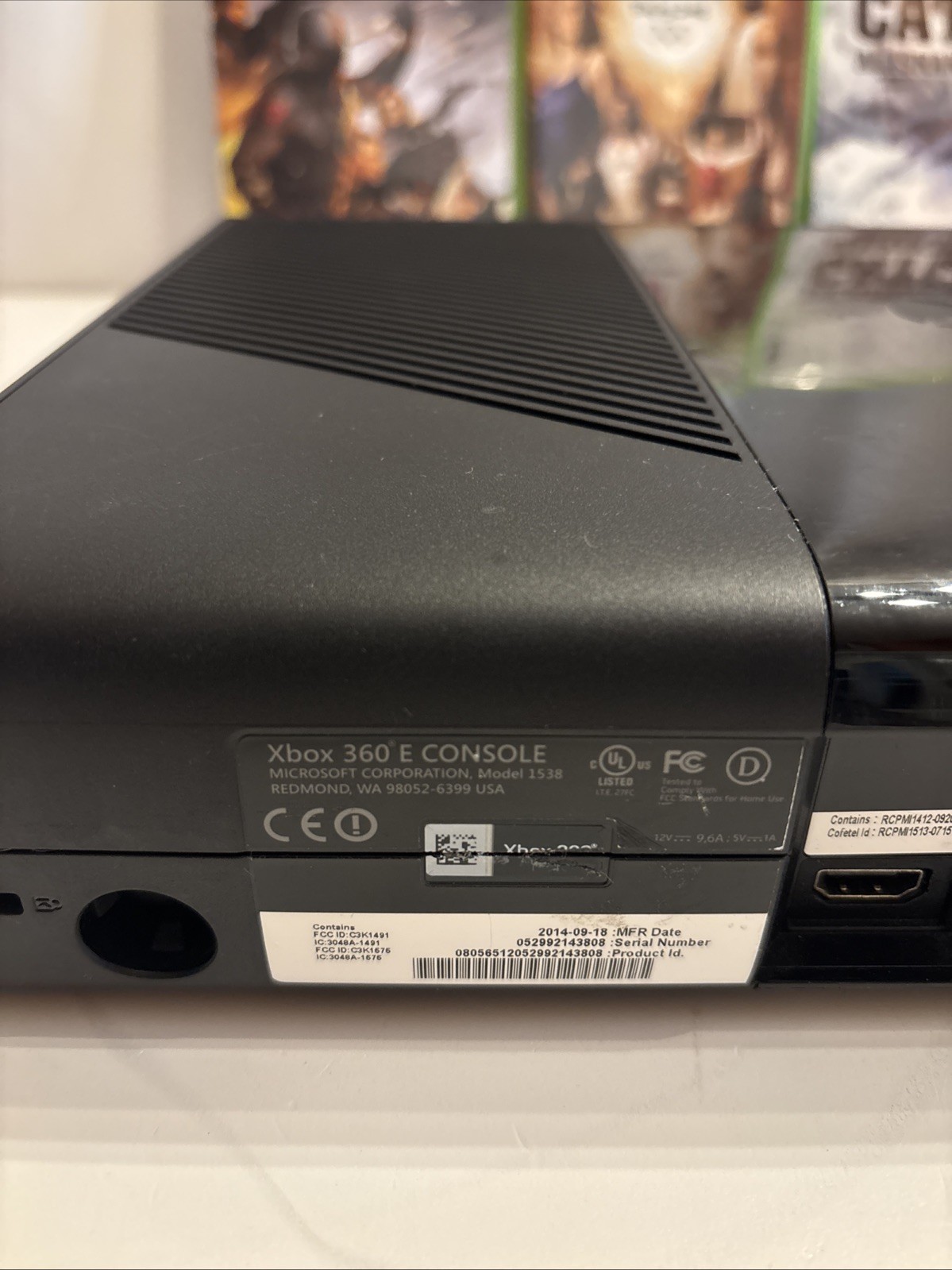 Xbox 360 E 1538 Console 4GB Bundle 1 Controller 3 Games Power, HDMI Tested Works