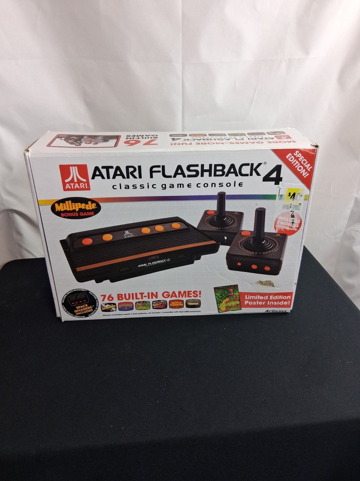 Atari Flashback 4 Classic Game Console 76 Built-In Games w/ 2 Wireless Controlle