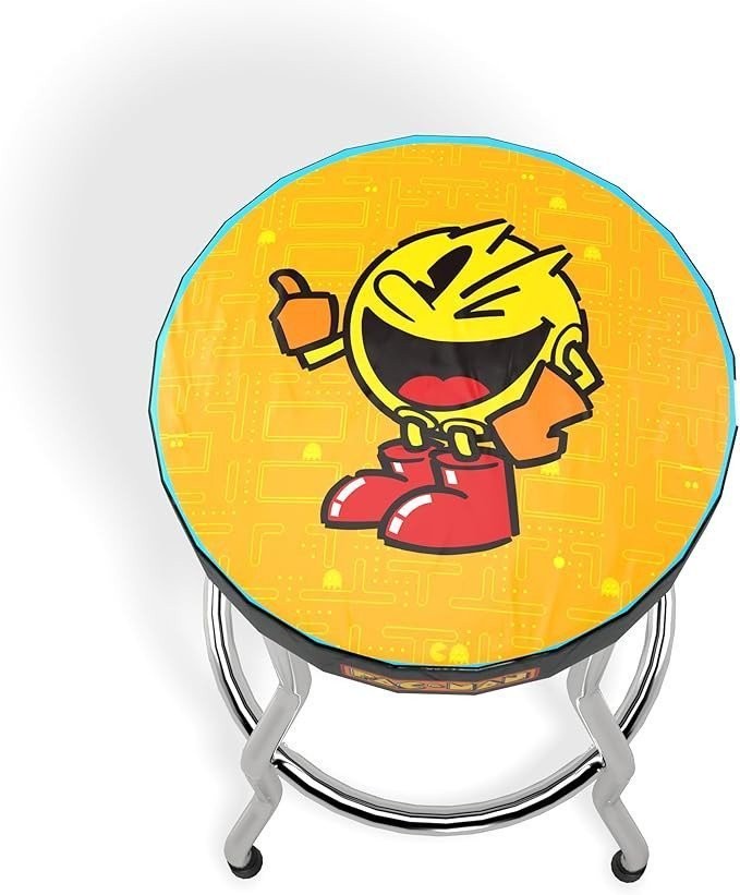 Arcade1Up Pac-Man Adjustable Arcade Stool Chrome Steel Frame A1U