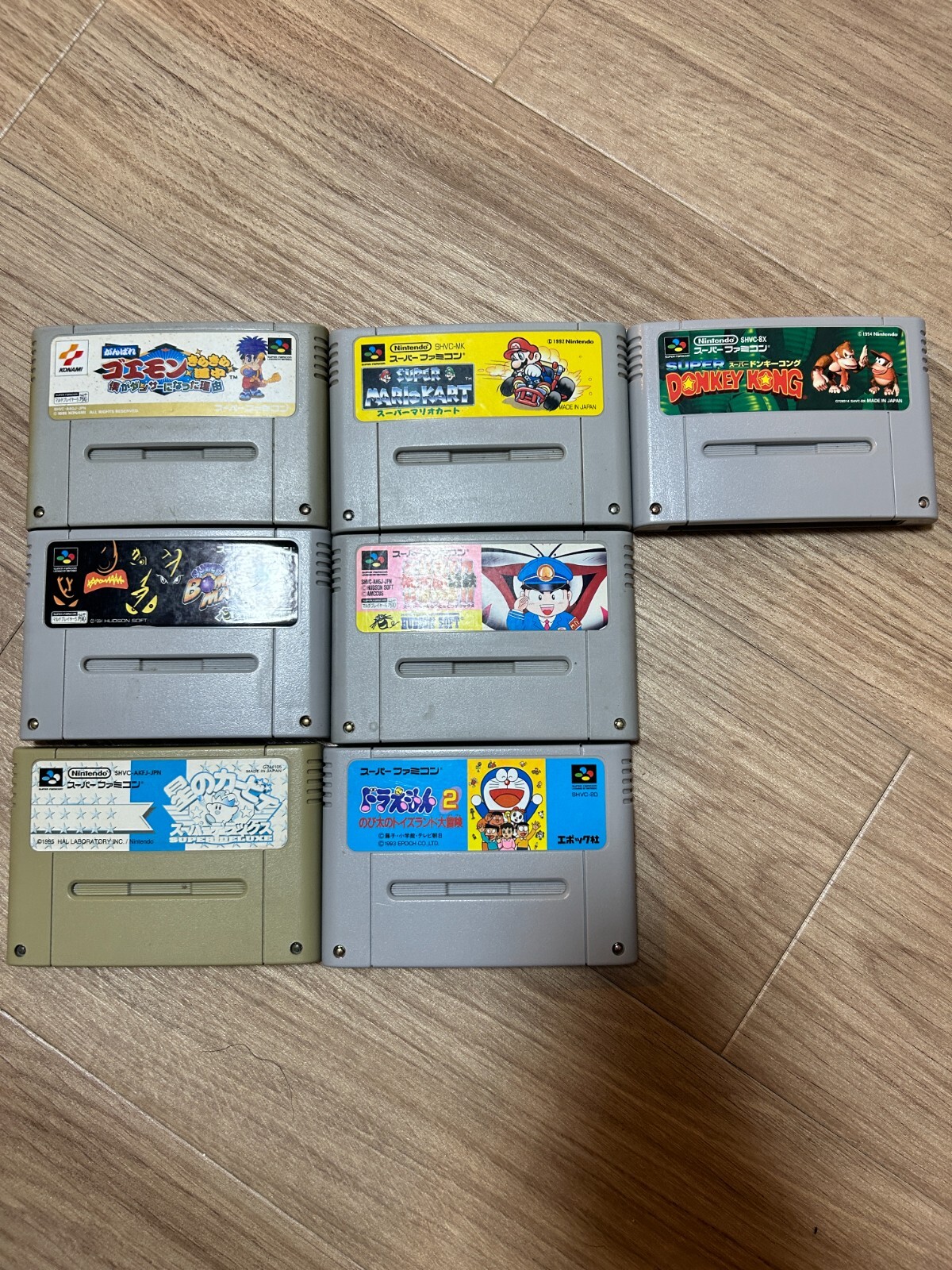 Super Famicom Soft Cartridge Lot of 7 Mario & Goemon & Donkey Kong Nintendo