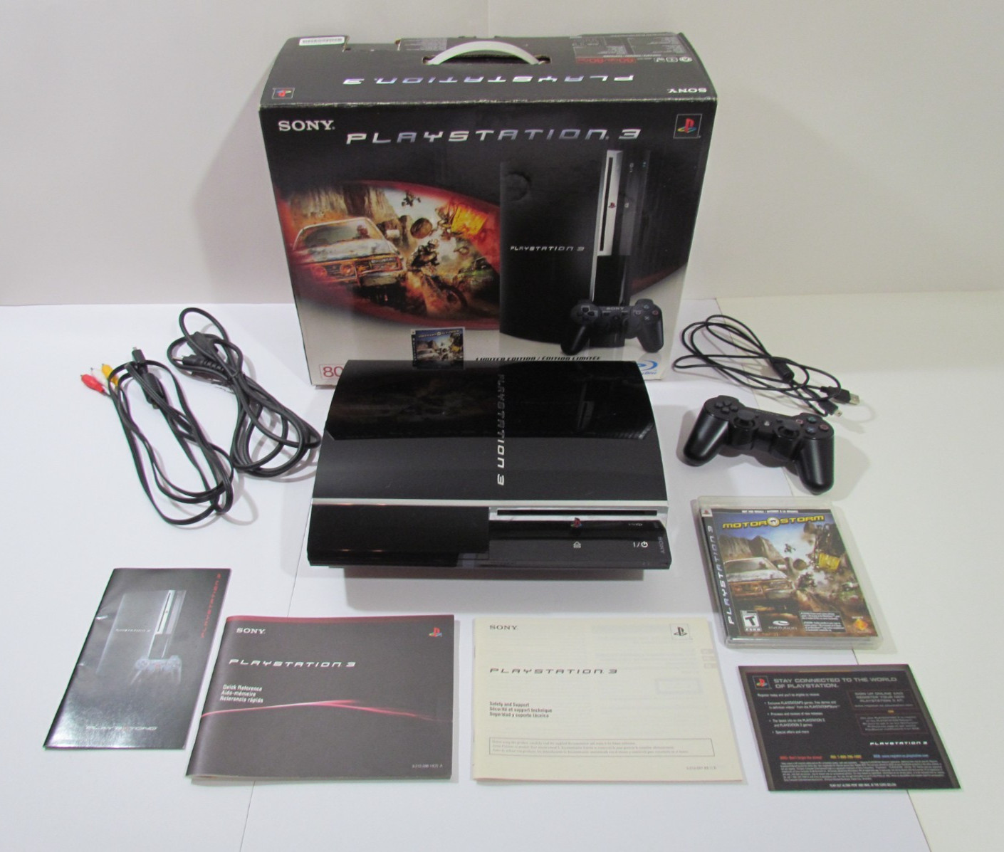 Sony PlayStation PS3 MotorStorm 80GB Console Backwards Compatible System CIB