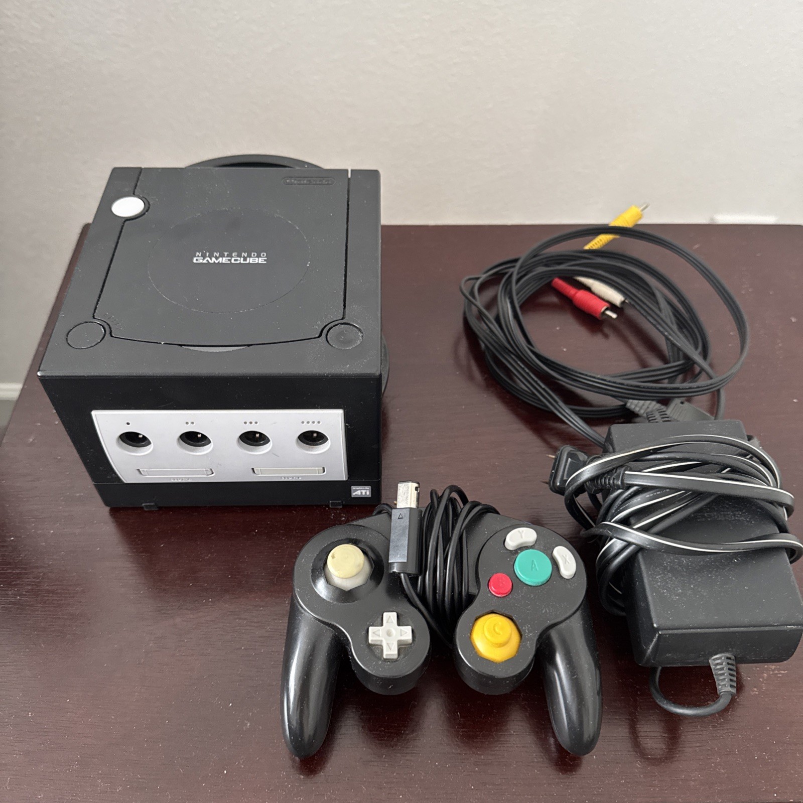 Nintendo GameCube Console, Controller Black Model DOL-101 Tested Working ALL OEM