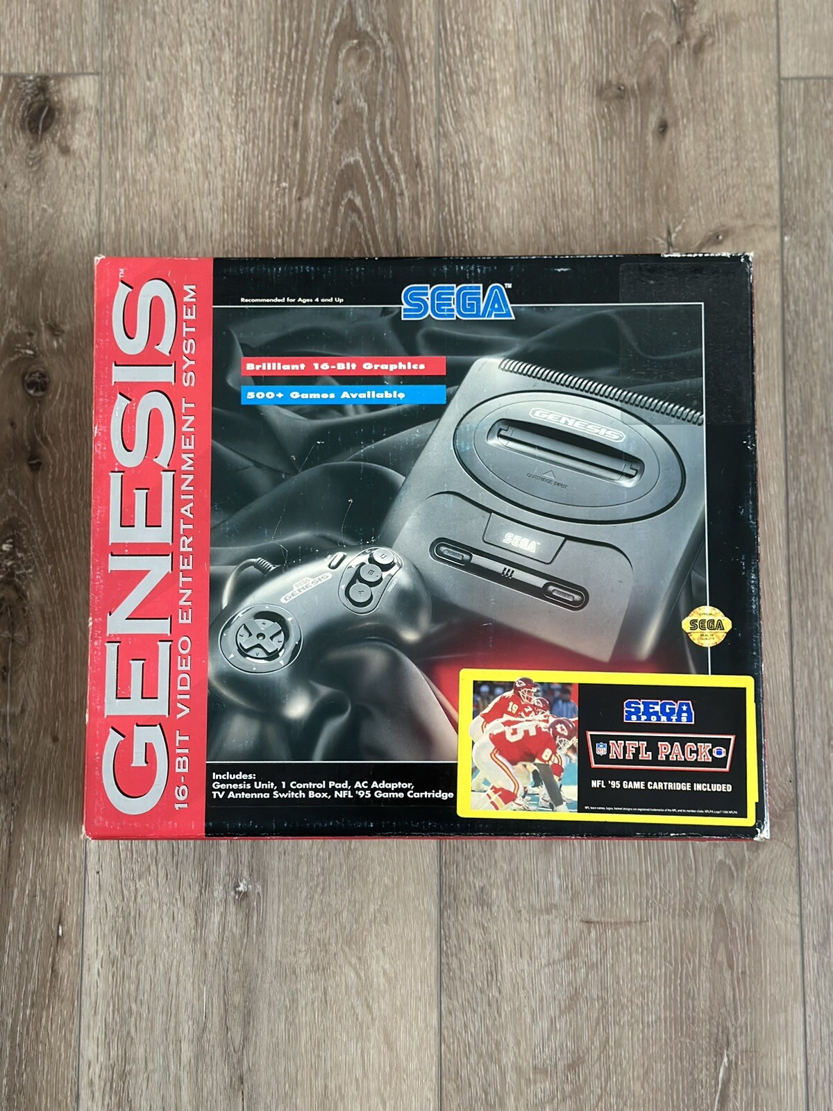 1994 Sega Genesis 16Bit Video Entertainment System NFL Pack 2 Controllers CIB