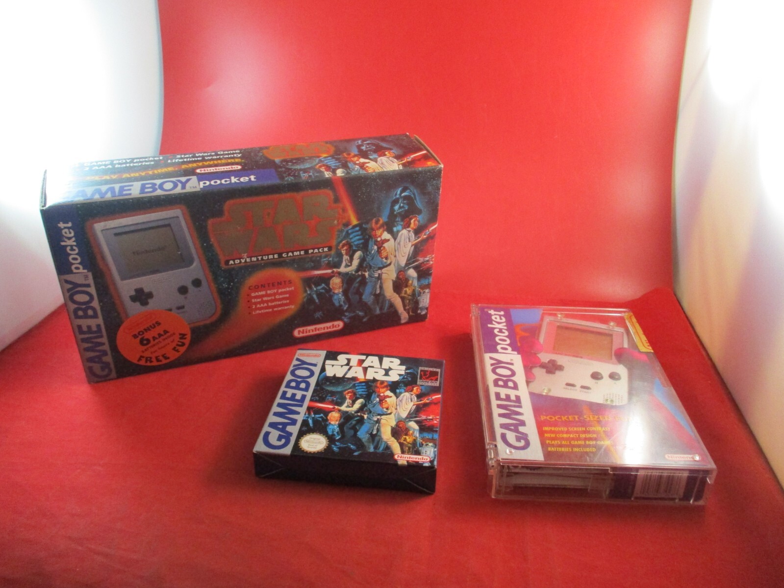 Nintendo Game Boy Pocket Console System Star Wars Adventure Game Pack Bundle Box