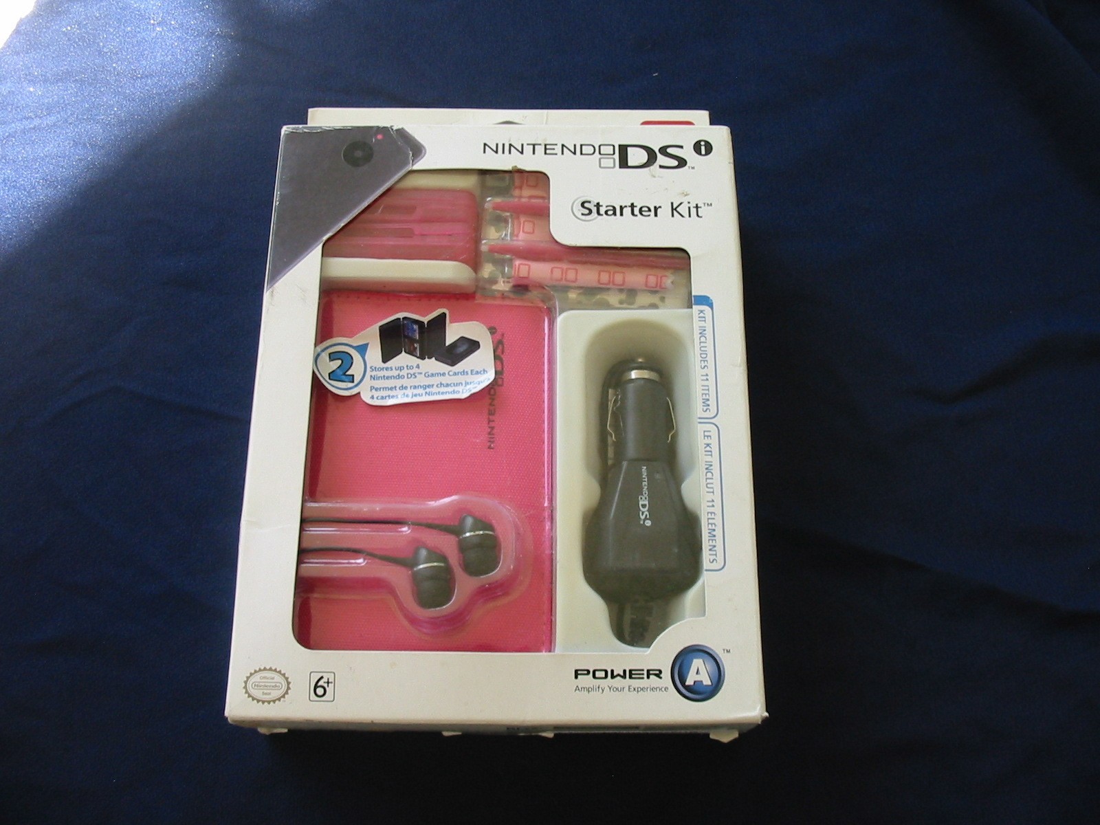 NINTENDO DS GAME starter kit pink includes charger stylus card cases system case