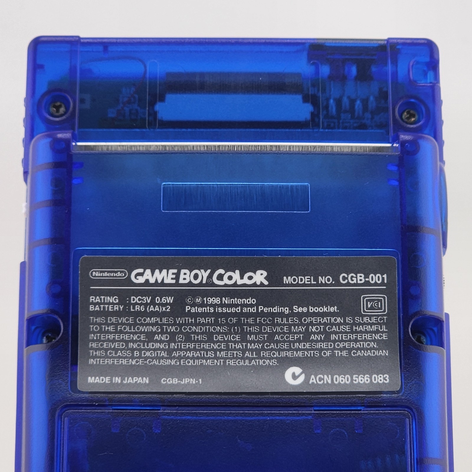 Gameboy Color, OLED Touch Screen, Clear Blue Shell Game Boy GBC, Power LED Swap