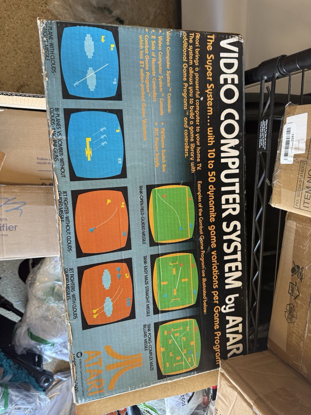 Atari CX-2600 Video Game Console w/ Original Box ~ 4 Joysticks 1977 ~ Manuel
