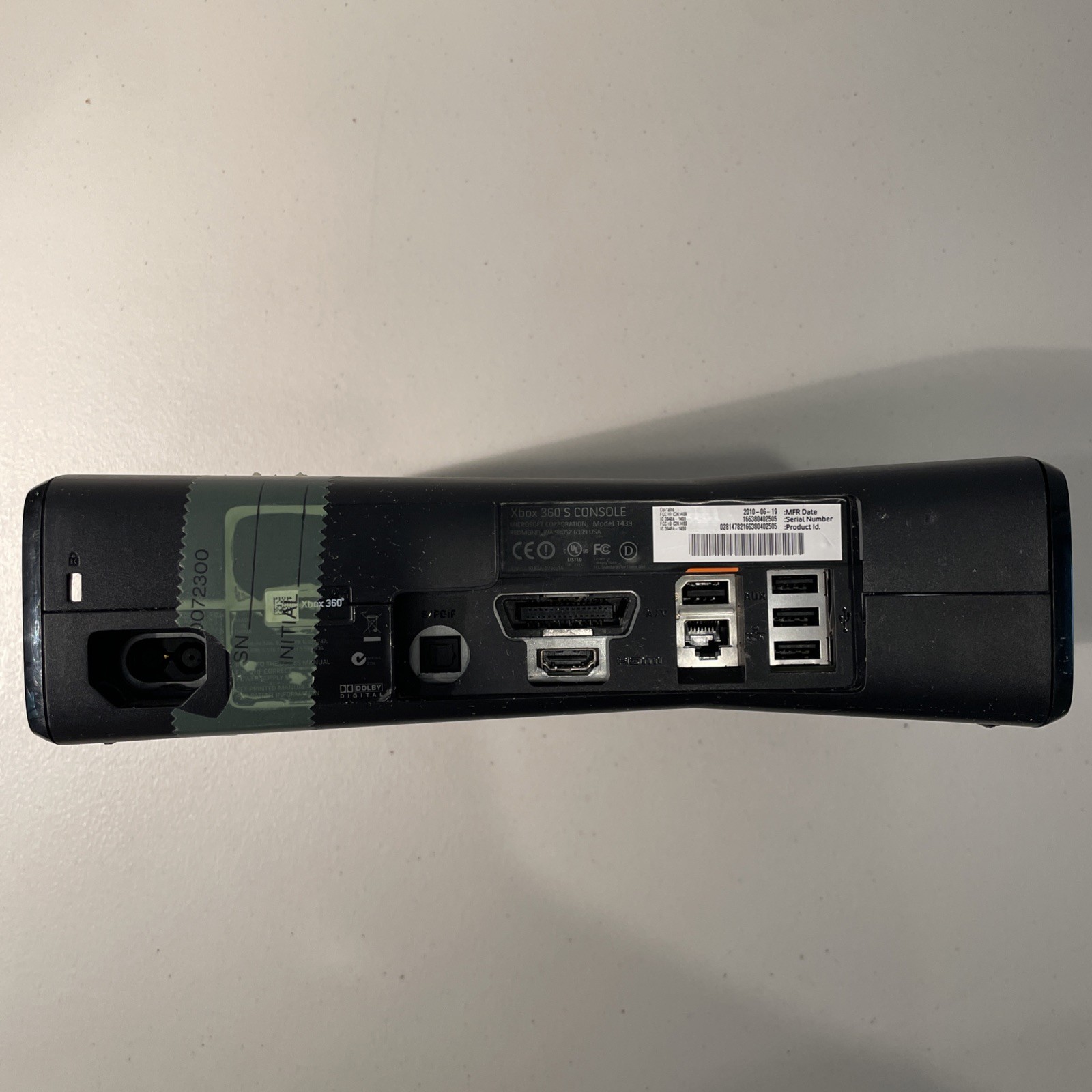 Xbox 360 S Slim Model 1439 Black CONSOLE ONLY No Hard Drive Parts Only
