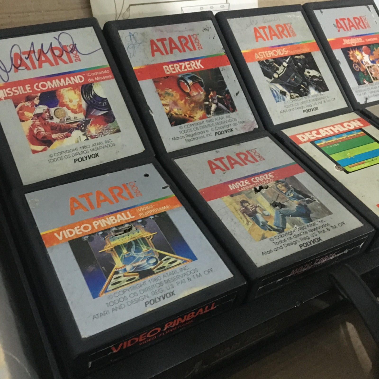 ATARI 2600 POLYVOX BRAZIL CONSOLE CIB + 8 AUTHENTIC GAMES MATCHING SERIAL NUMBER
