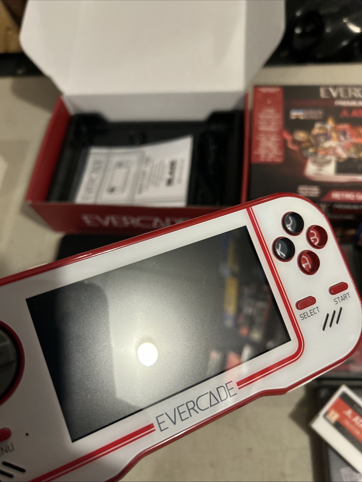 Handheld Evercade Premium Pack w/ Atari Interplay Data East Cartridges