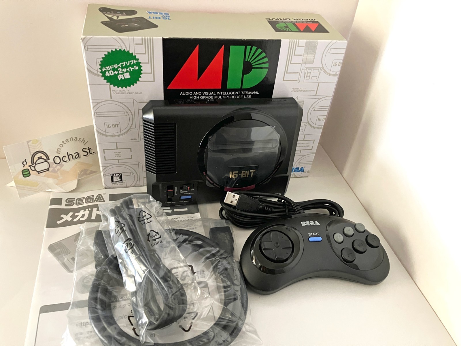 Sega Mega Drive Mini Genesis Console 42 Games HDMI Complete Set Japan