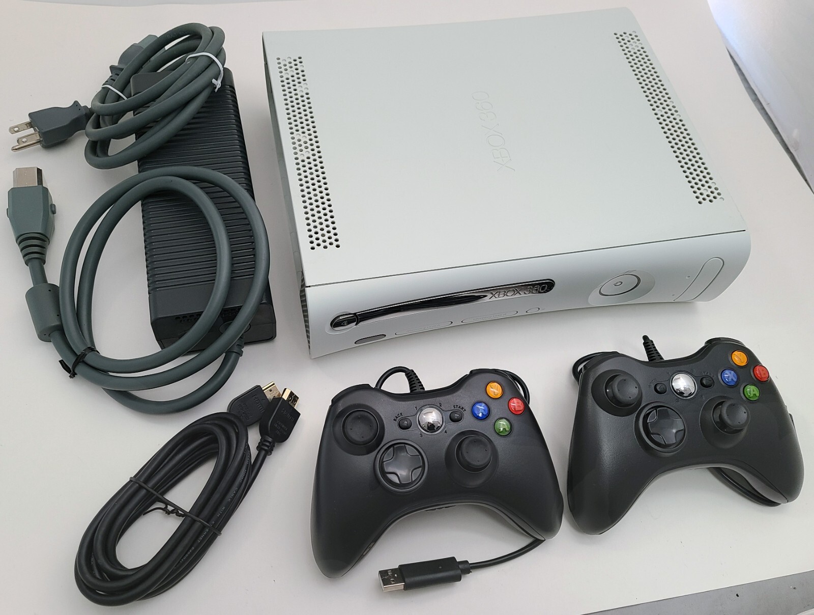 Microsoft XBOX 360 PRO HDMI Game Console Gaming System with 2 Controllers Bundle