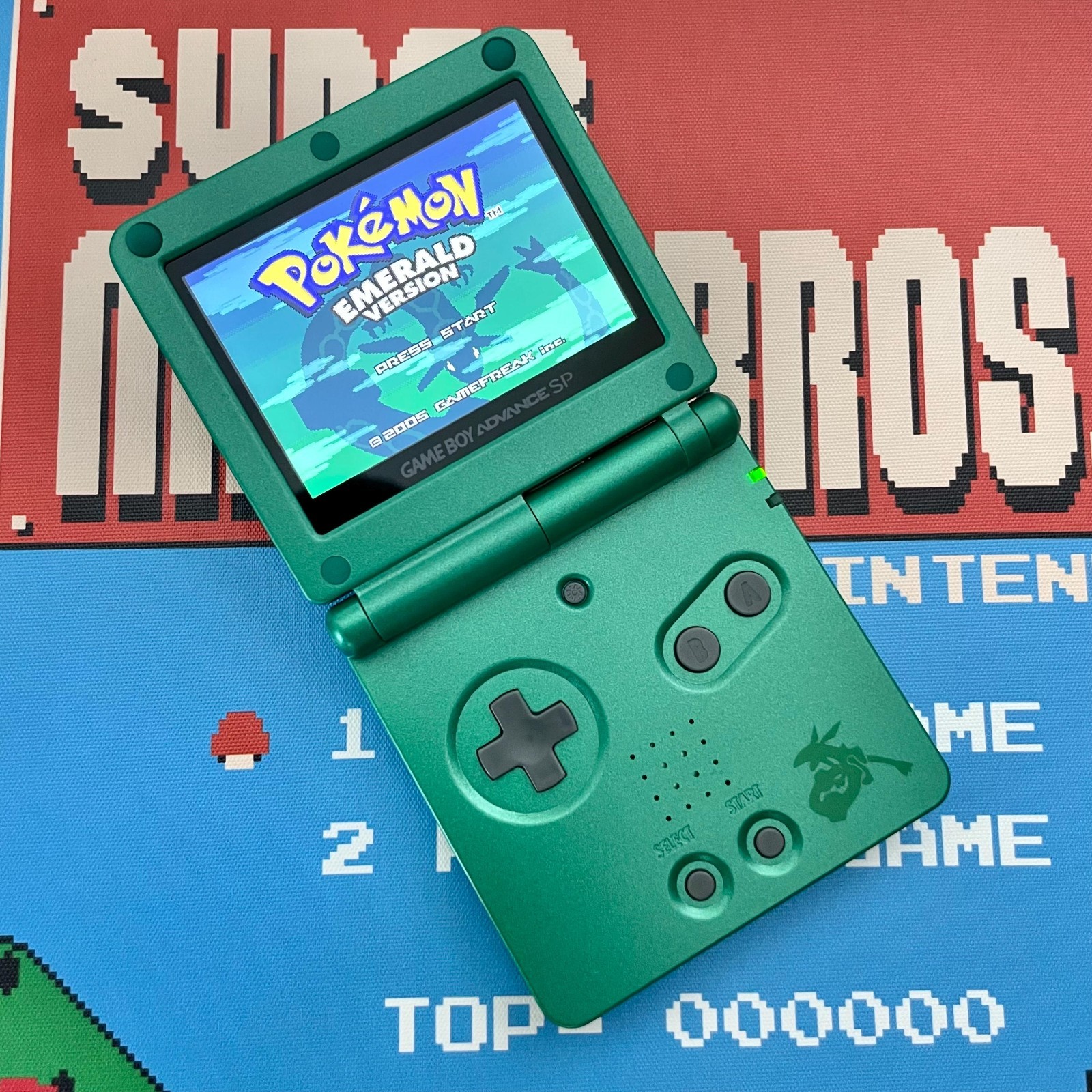 Console Nintendo Gameboy Advance SP Pokemon Rayquaza with IPS V2 ags-101 backlit