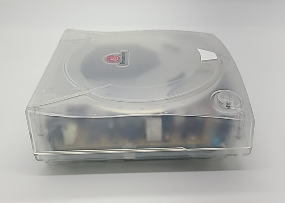 Sega Dreamcast Console System Bundle Clear Case & New Clock Battery HKT-3020