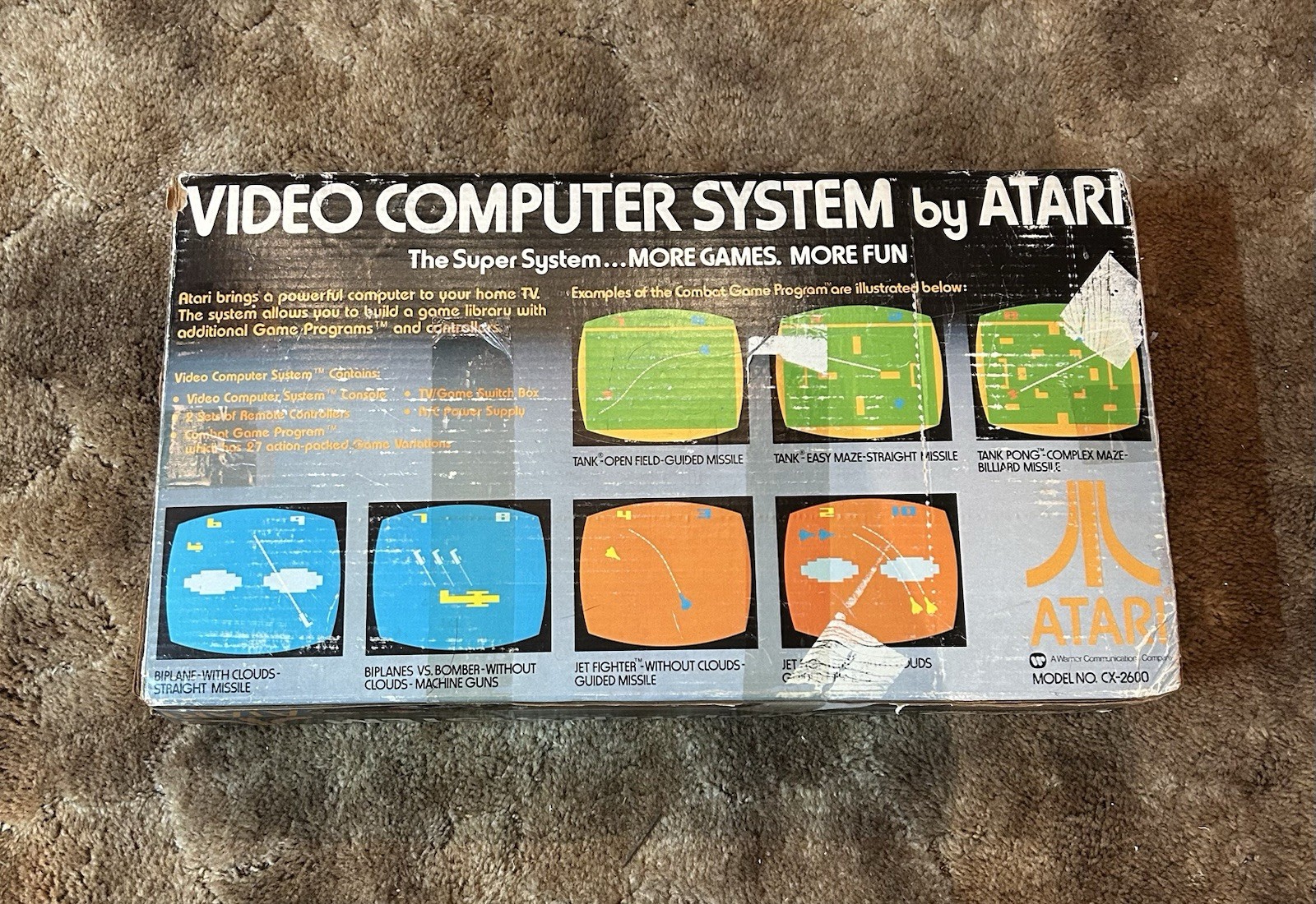 Atari 2600 CX-2600A SYSTEM CONSOLE in BOX & CONTROLLER “Untested Unit”
