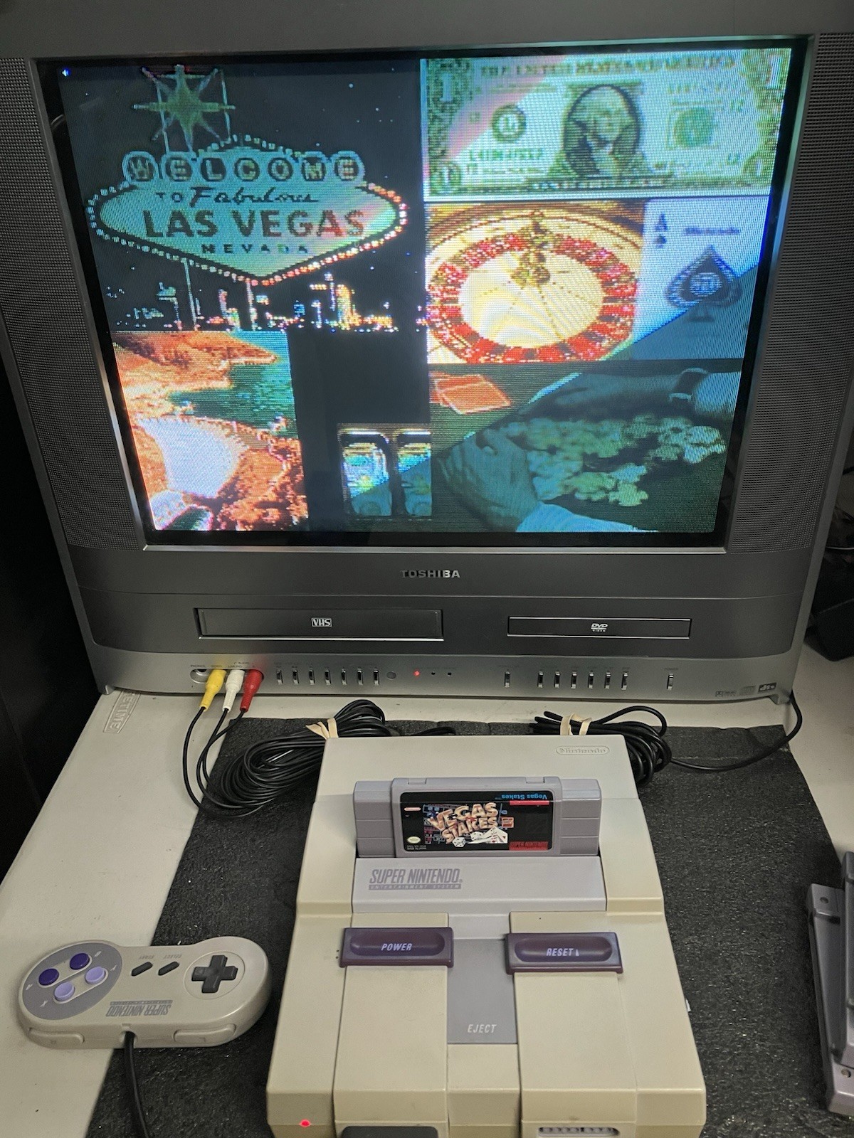 Super Nintendo SNES System Console Bundle 10 Games Mario World All Stars Zelda