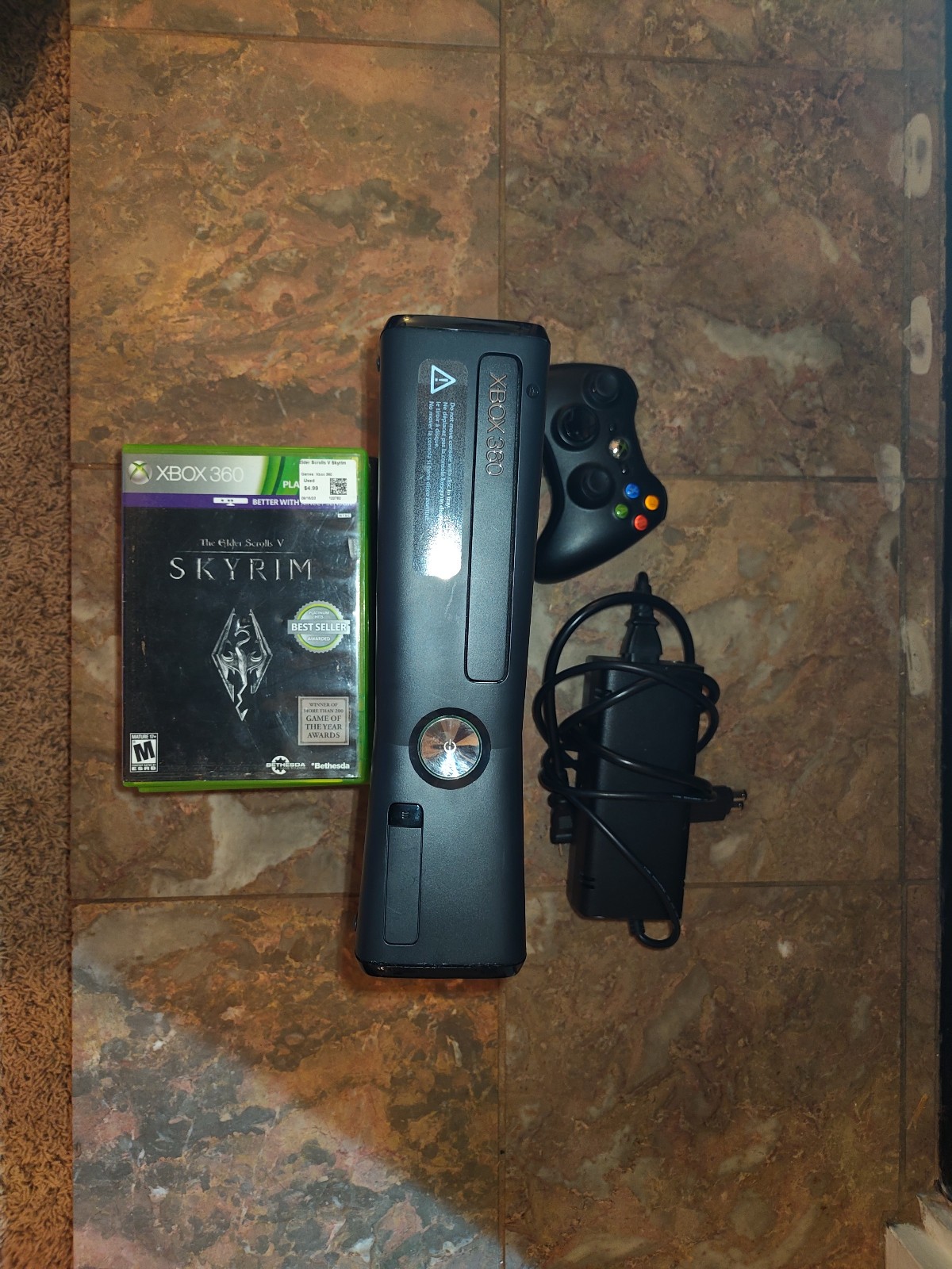 Xbox 360 S Slim 4GB Console Bundle + Controller + 10 Games Tested Working