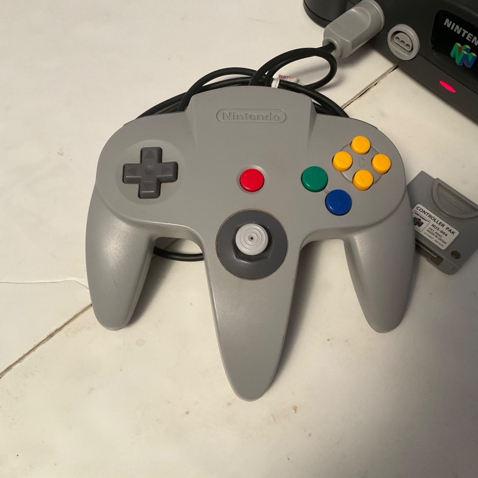 Tested ! N64 Lot System Console Black Grey (Controller Controller Pak) NUS-001