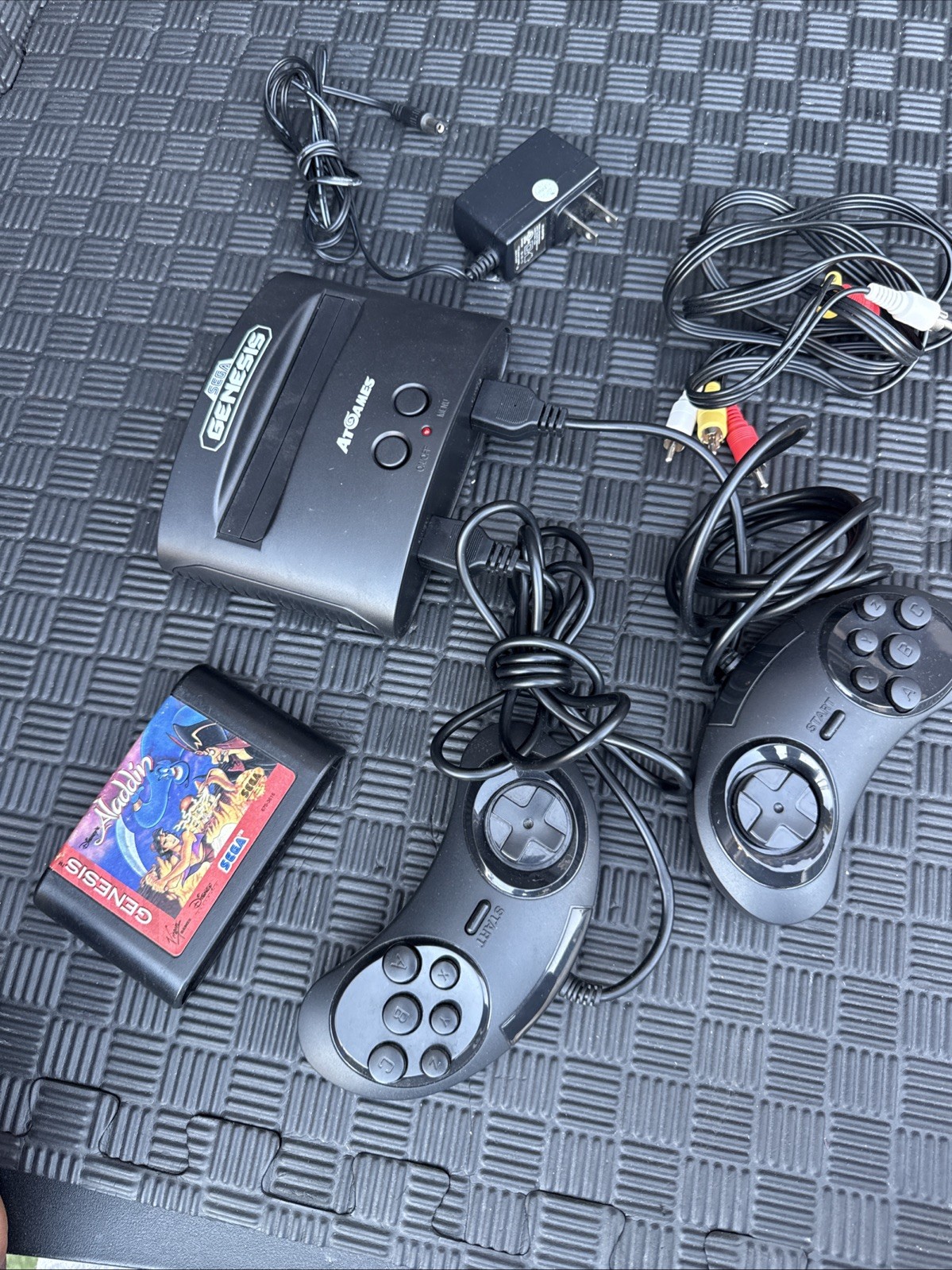 Sega Genesis AtGames Mini Console Black FB8280C Classic Game Console Bundle