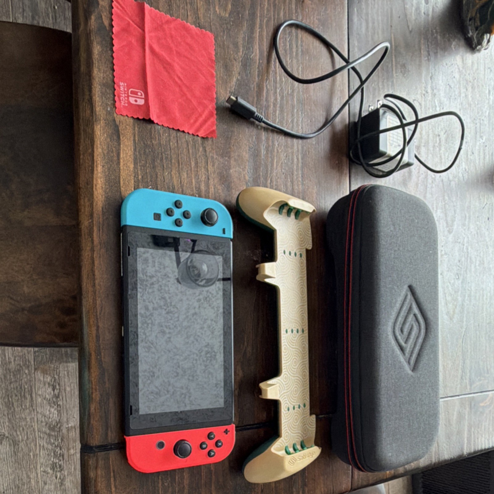 Nintendo Switch Black Red Blue Console with Joy-Cons, Case, 128GB microSD
