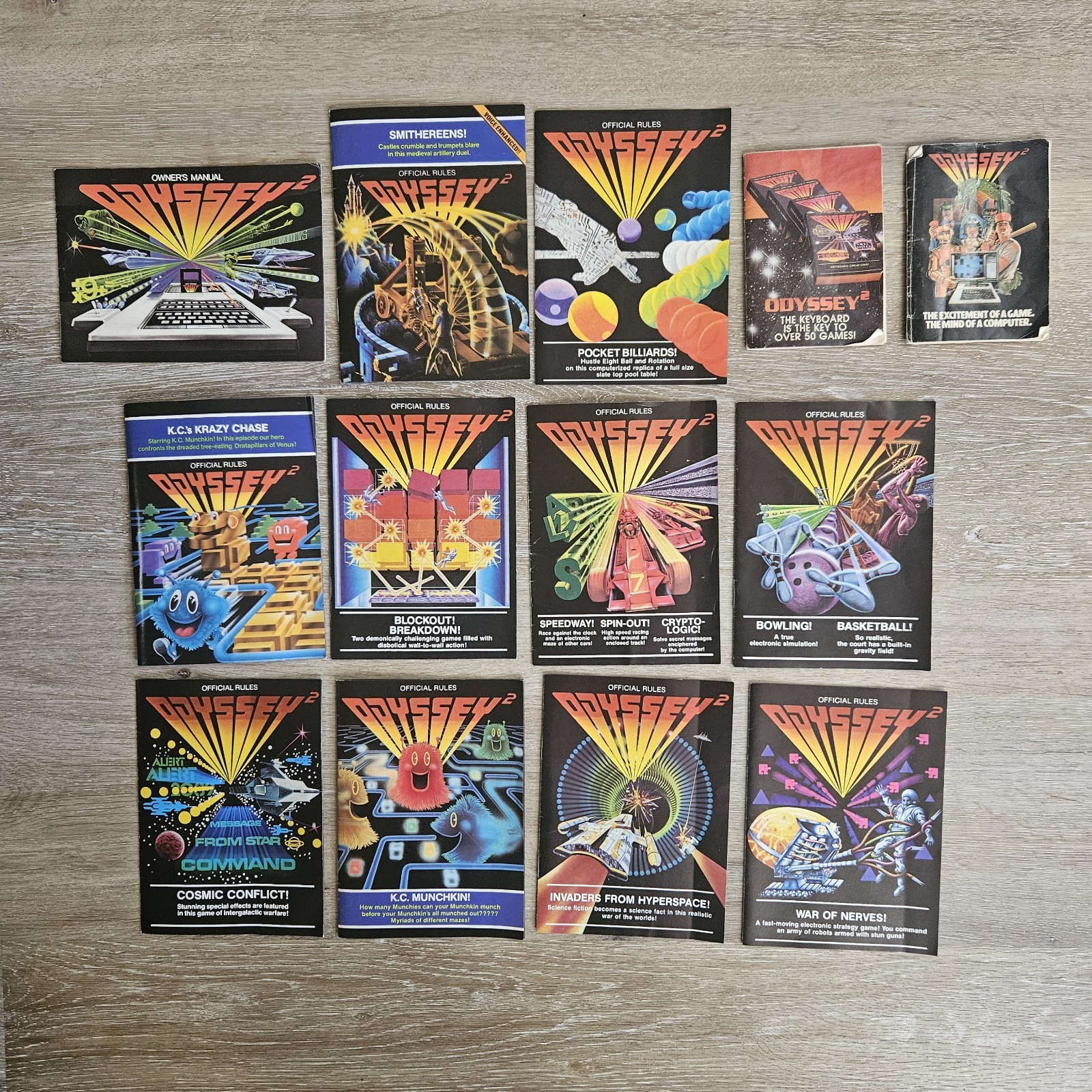Magnavox Odyssey 2 Microprocessor Video Game System 10 Games PARTS REPAIR AS-IS