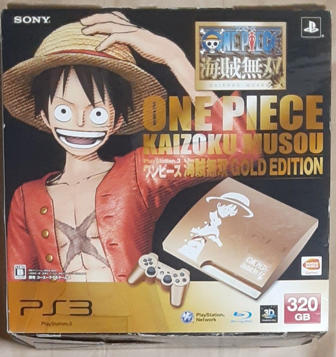 Sony PS3 One Piece Kaizoku Musou GOLD Edition 320GB Console Set Tested JP