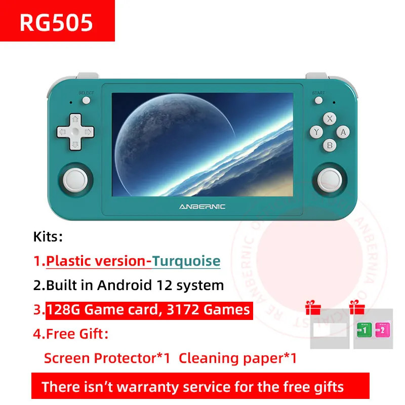 RG505 Handheld Game Console Android 12 Unisoc Tiger T618 Built-In 128G Pre-Loade