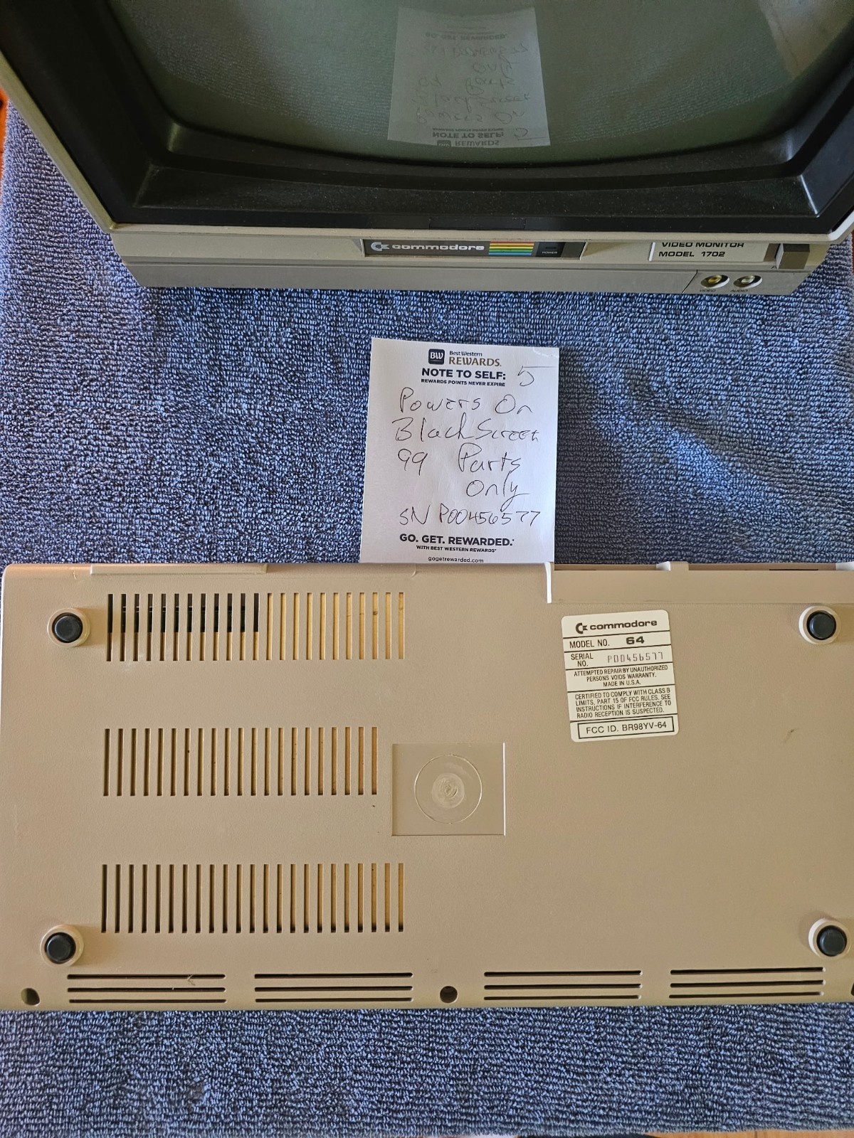 Commodore 64 – Powers On, Black Screen. For Parts, No PSU.