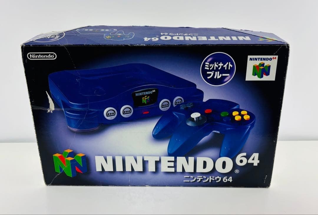 Nintendo 64 Console Midnight Blue NUS-001 W/Box N64 Retro Rare Very Good Used JP