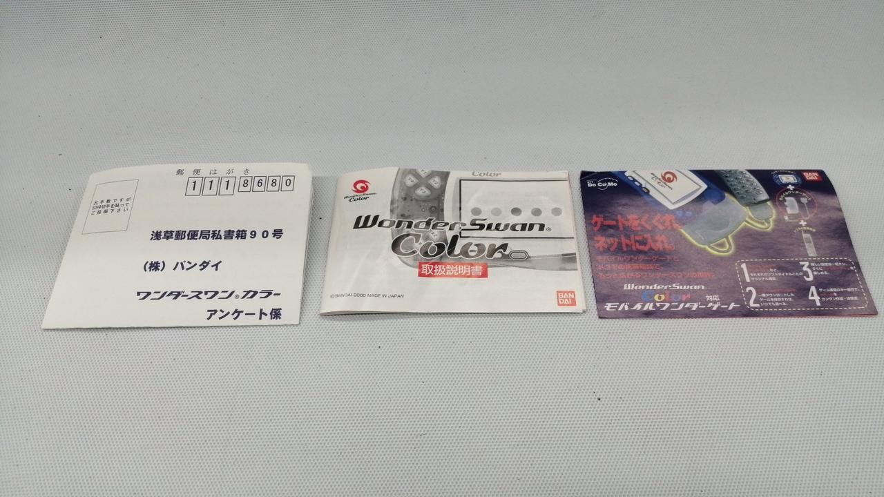 BANDAI WonderSwan Color Console Crystal Black WSC-001 Japan Retro Handheld