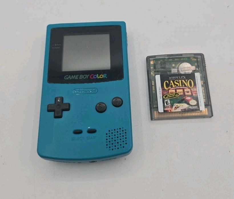 Nintendo Game Boy Color Handheld Game Console Teal Excellent Cond Bundle Game
