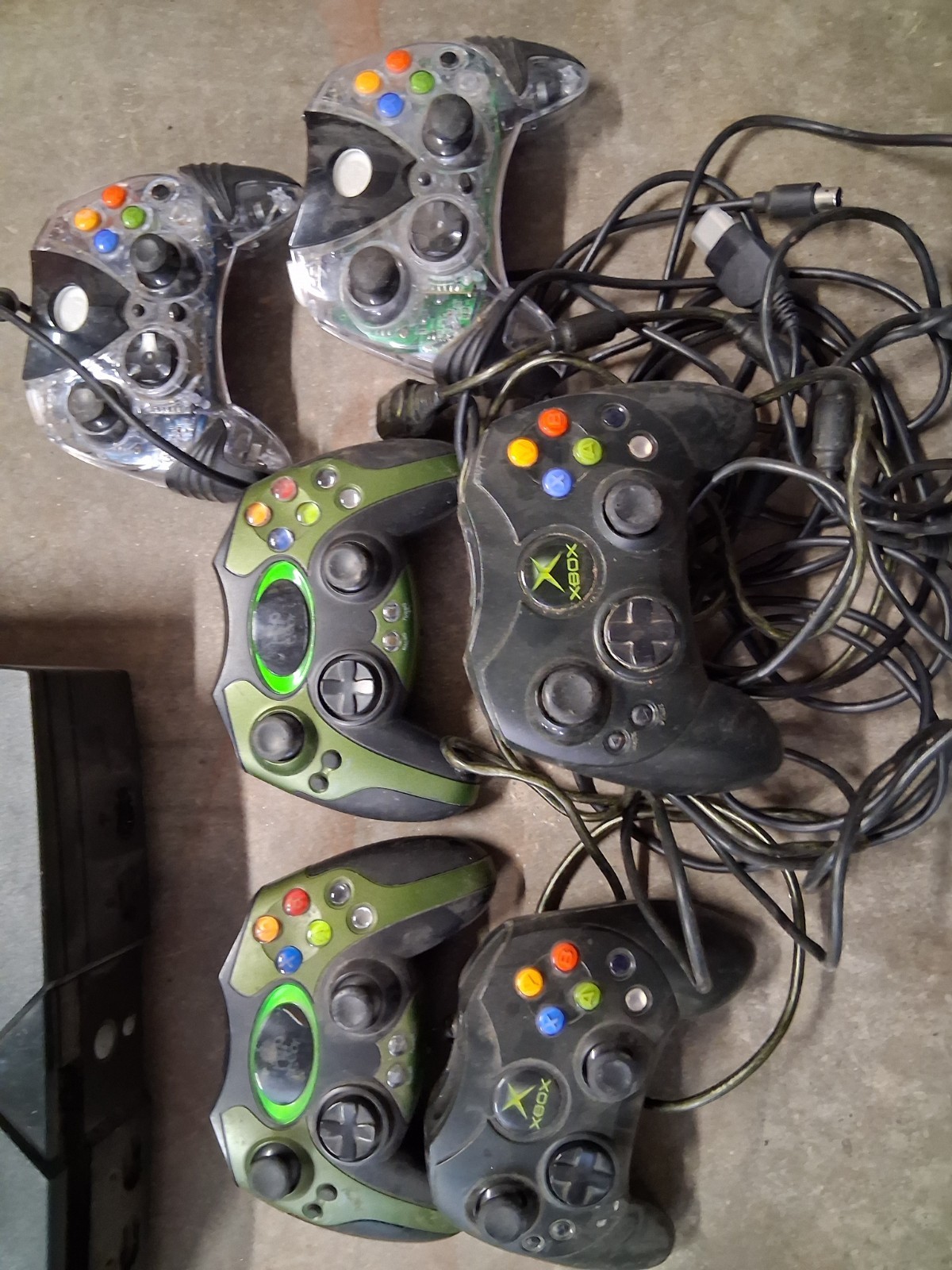 Microsoft Xbox Original Console Black with Multiple Controllers