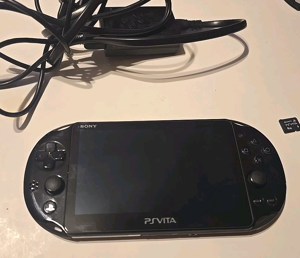 Sony PlayStation Vita PCH-1001 Black Handheld System Tested With Power Cord
