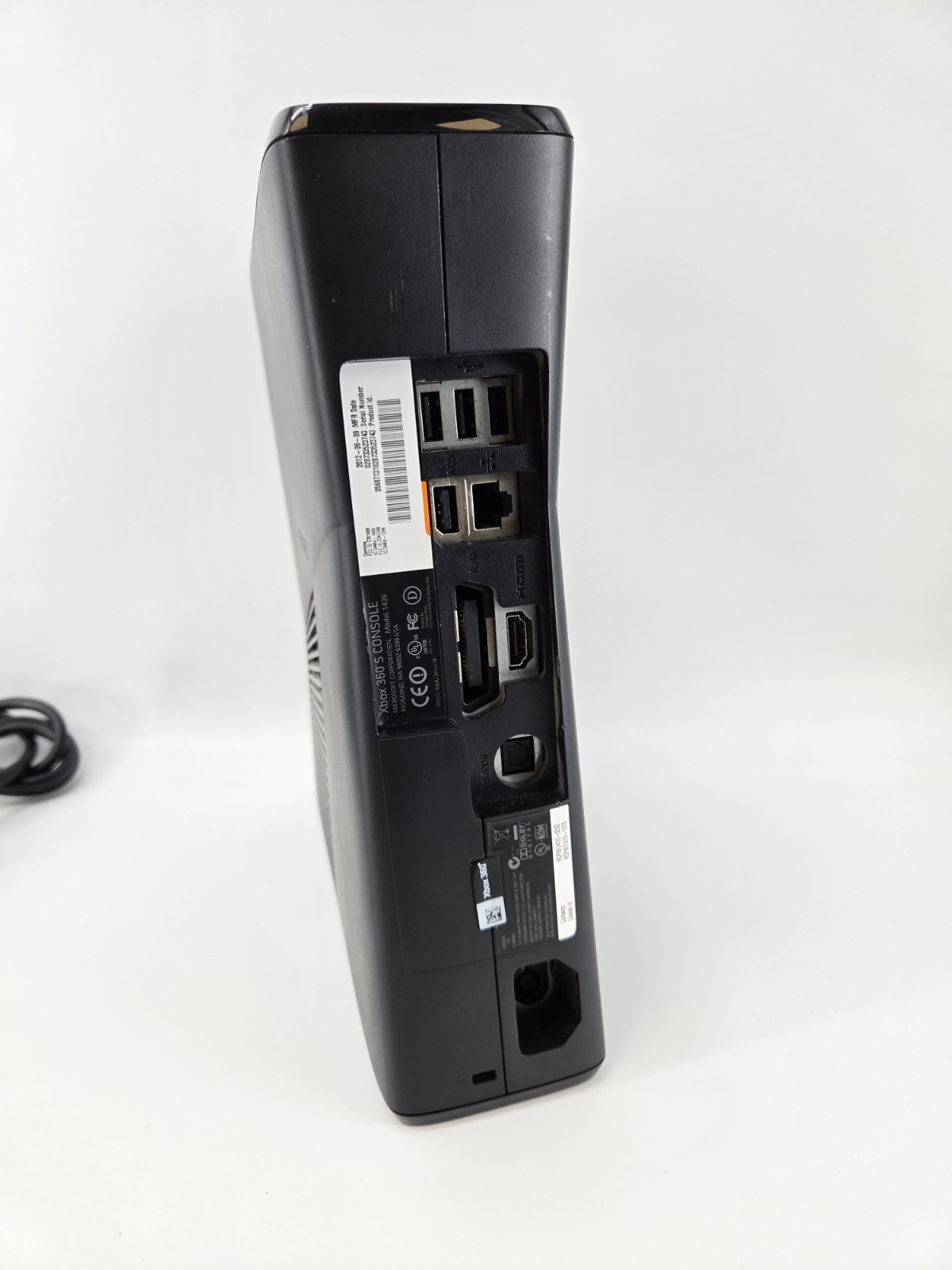 Microsoft Xbox 360 S Slim Black (Model 1439) Console with Power Adapter