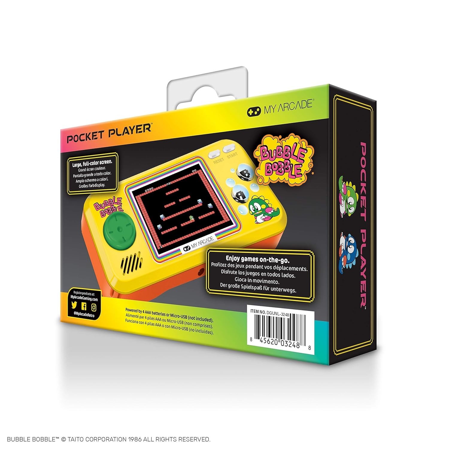 Pocket Game Console Handheld LCD 3 Games Retro Color Display Compact