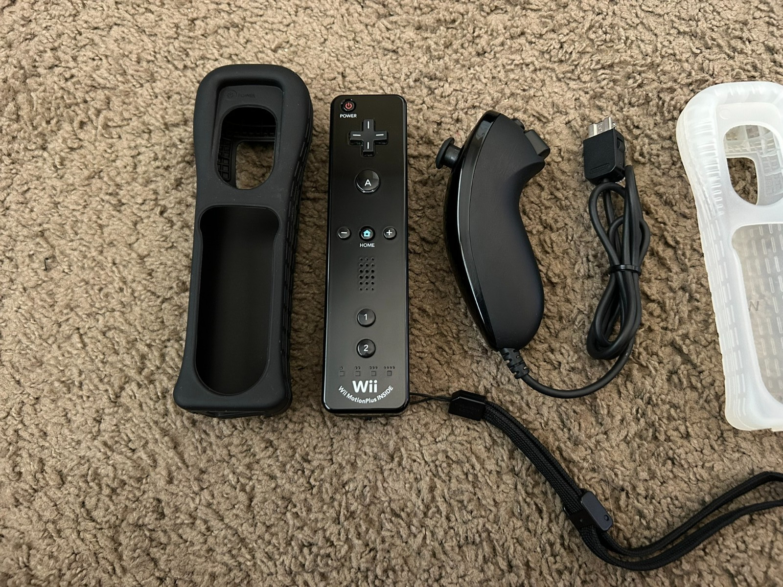 Nintendo Wii Console Blue+2 Controllers+2 Nunchuks bundle lot system motionplus